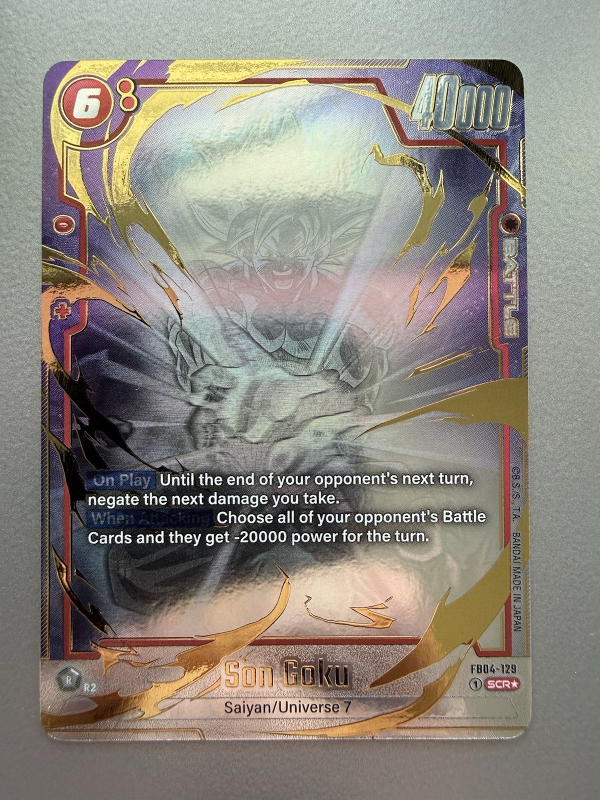 Dragon Ball Fusion World Son Goku FB04-129 SCR* Alternate Art Ultra Limit