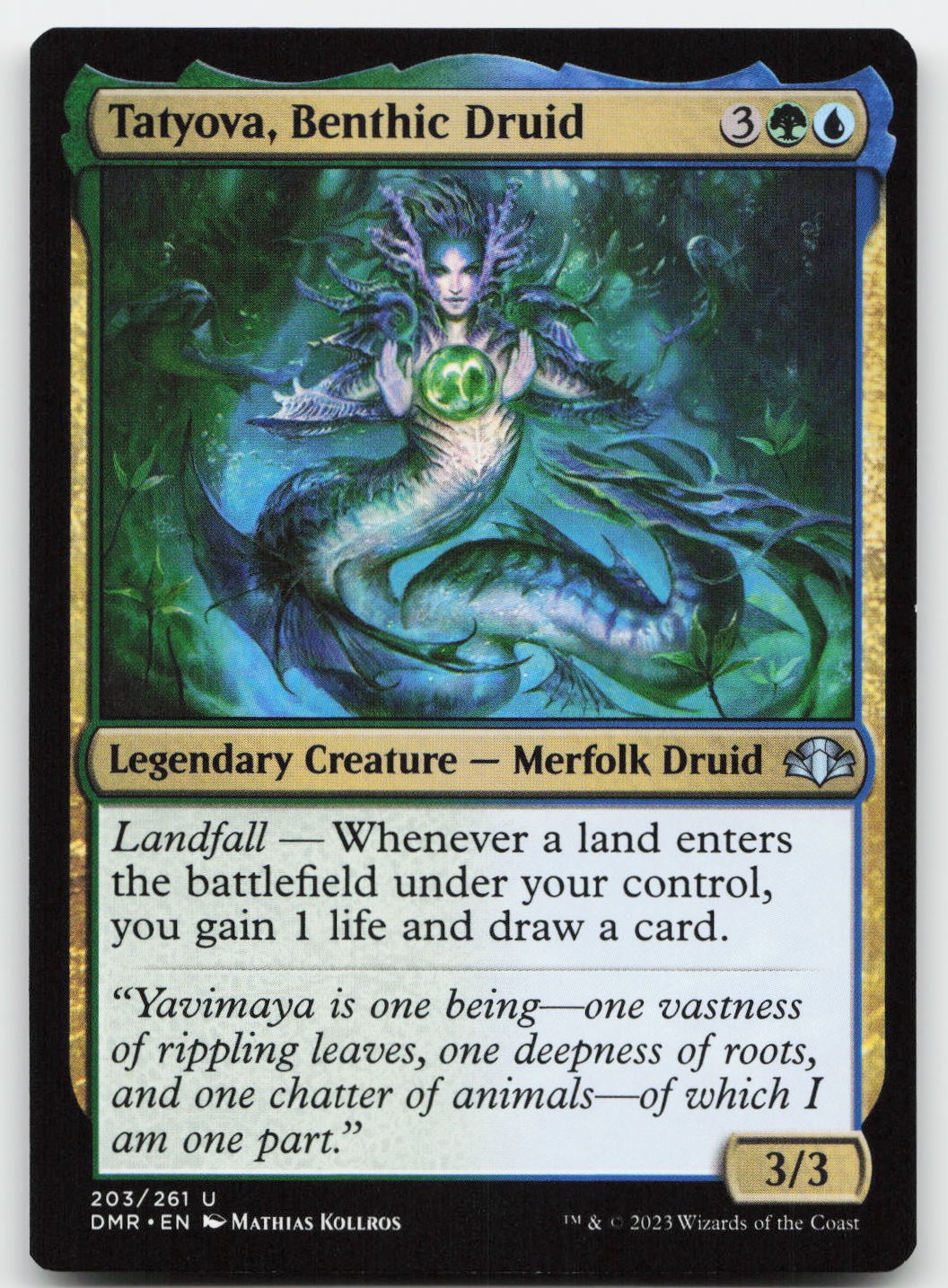 Tatyova, Benthic Druid #203 (LP) Dominaria Remastered DMR Magic MTG