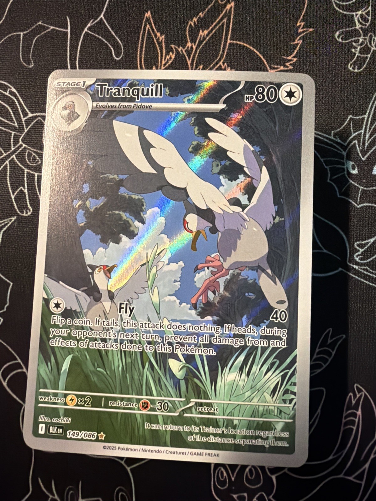 Tranquill Black Bolt 149/086 NM Illustration Rare English Pokemon