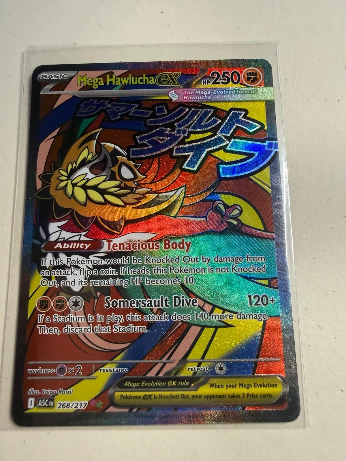 Mega Hawlucha ex 268/217 Mega Attack Rare Ascended Heroes Pokemon Holo Near Mint