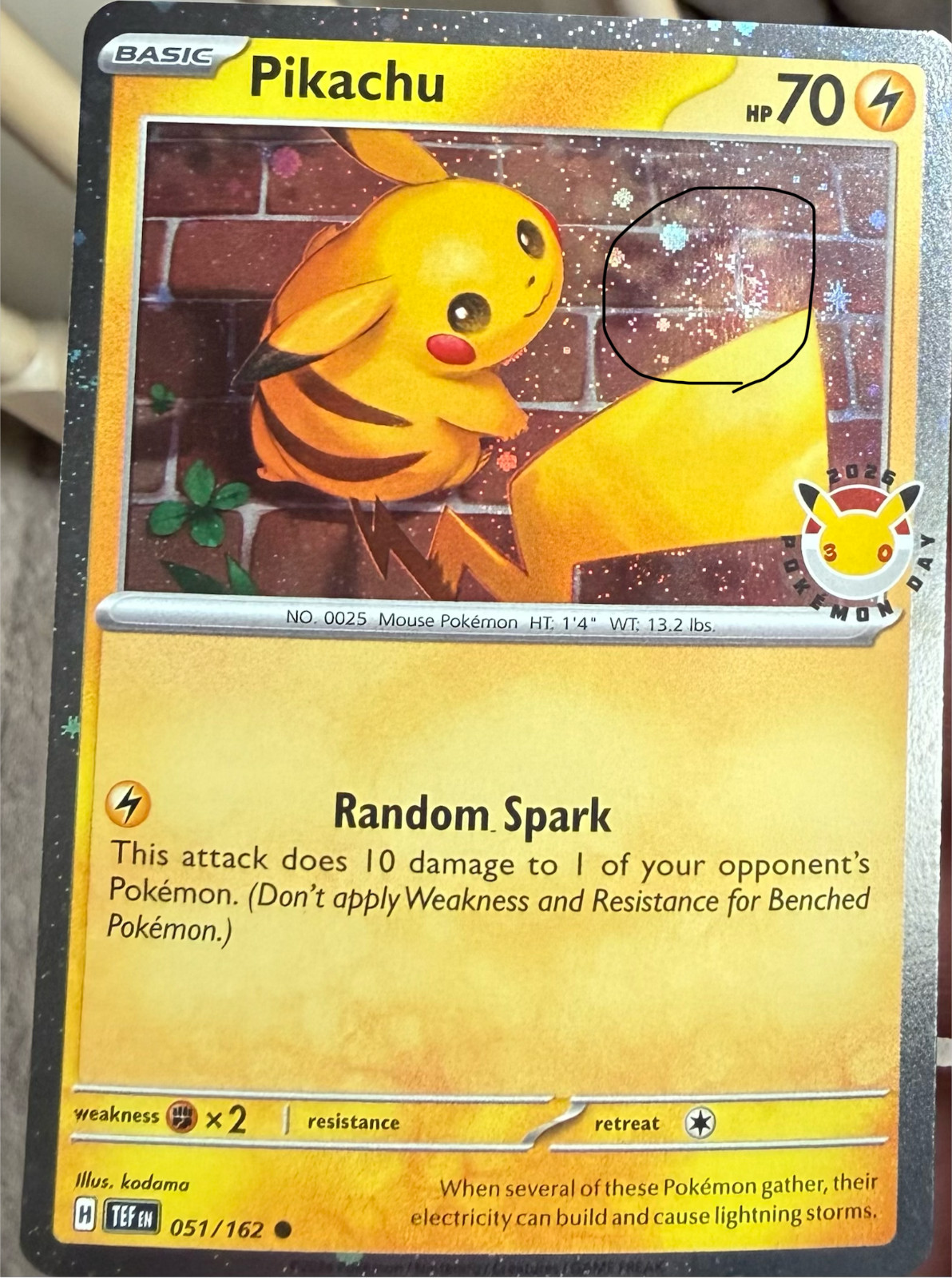 🌀Pikachu 051/162 2026 Pokemon Day Promo 30th Anniversary TCG TAIL SWIRL 🌀