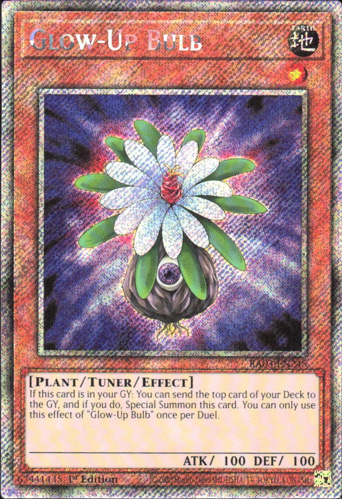 Quarter Century Bonanza #RA03-EN245 Glow-Up Bulb (Platinum Secret Rare)