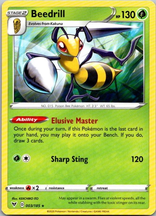 Beedrill Rare SWSH04: Vivid Voltage 003/185 NM
