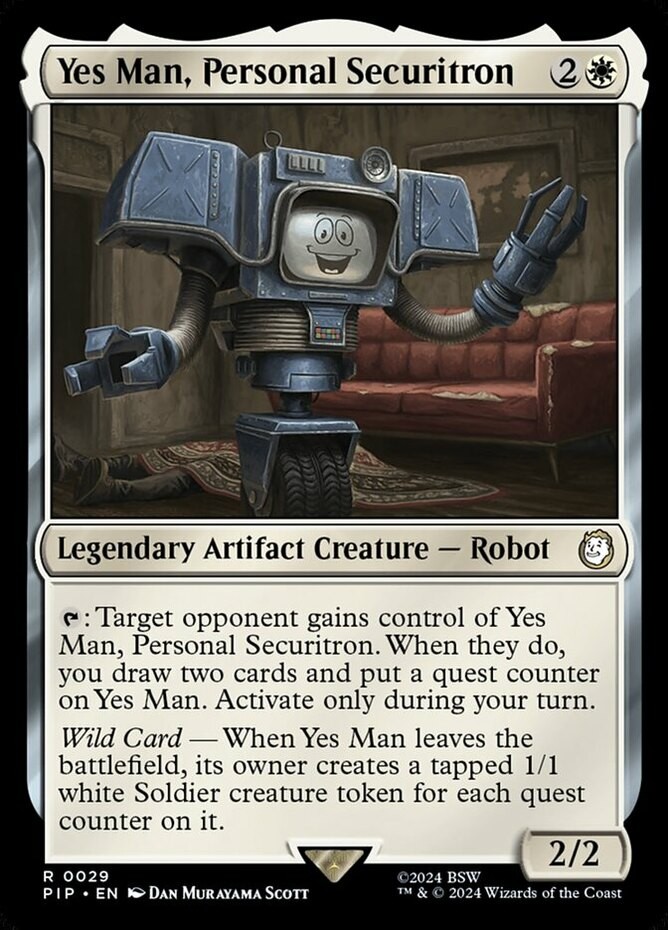 1x Lightly Played, English Yes Man, Personal Securitron – Universes Beyond: Fall