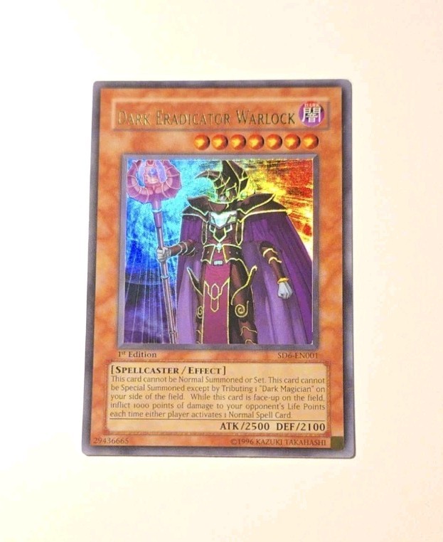 Yugioh Dark Eradicator Warlock SD6-EN001 1st Edition Ultra Rare LP