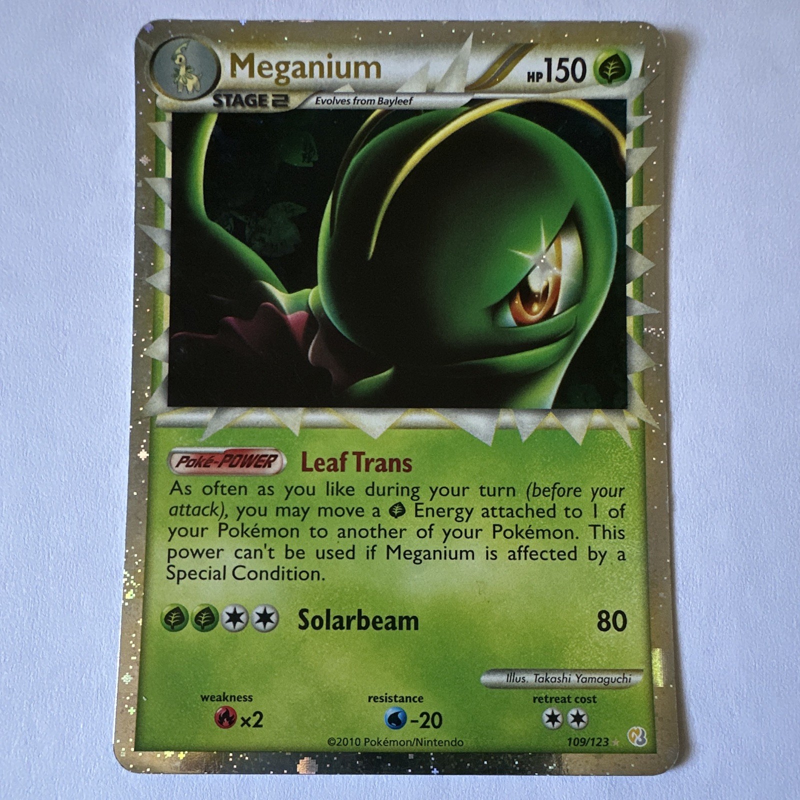 Pokemon TCG Meganium Prime 109/123 HGSS Ultra Rare Holo EN 2010 HP