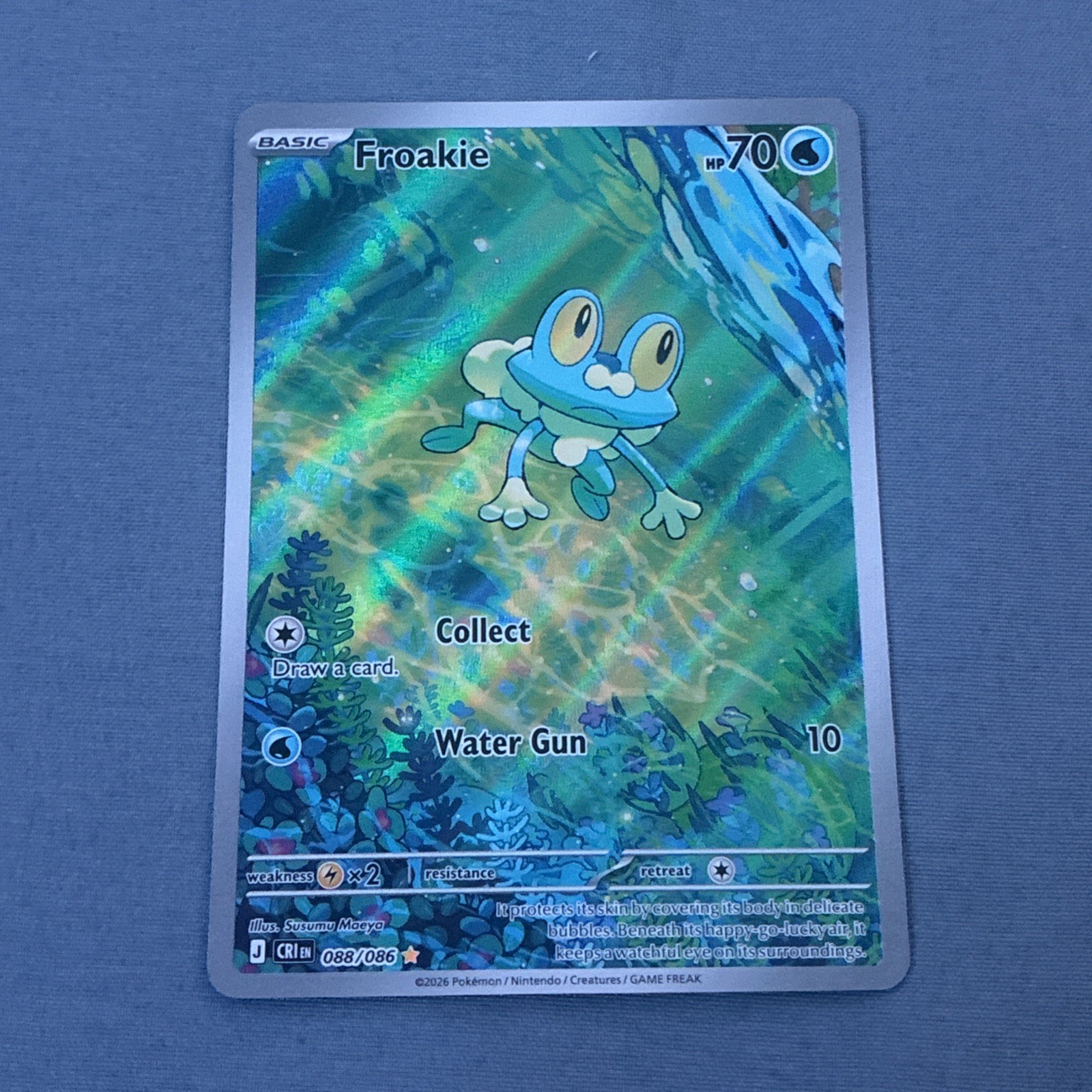 Pokemon TCG Froakie 088/086 Me04: Chaos Rising Holo IR Rare