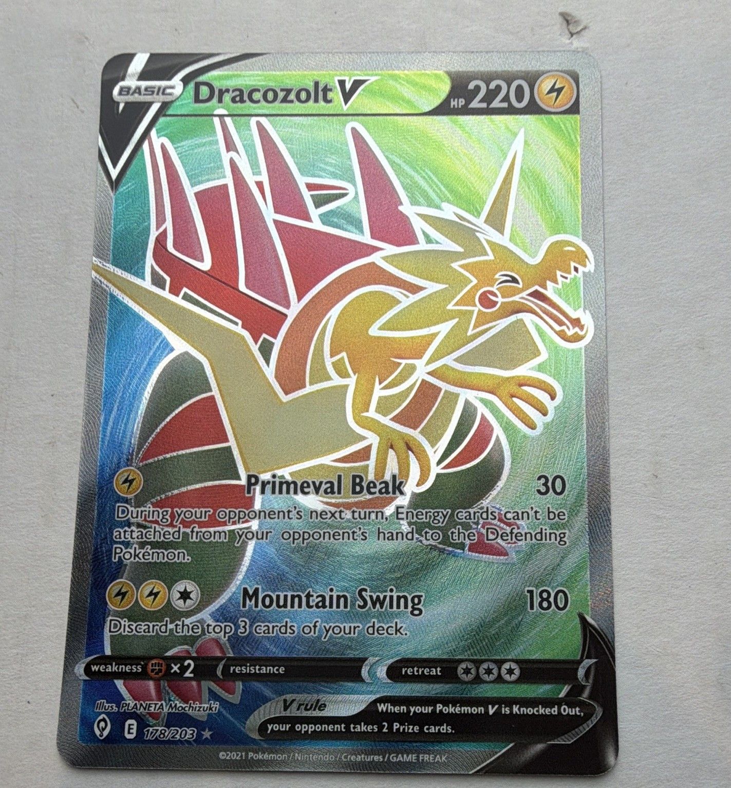 The Pokémon Company Dracozolt V 178/203 Evolving Skies Holo Eng Ultra 220HP
