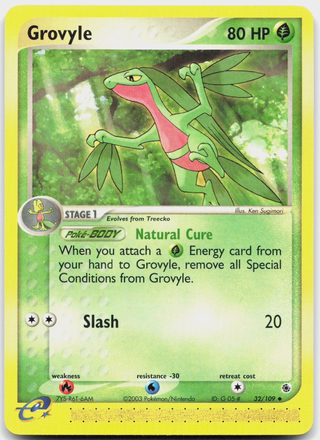 Grovyle 32/109 Uncommon Ruby & Sapphire Pokemon Lightly Played