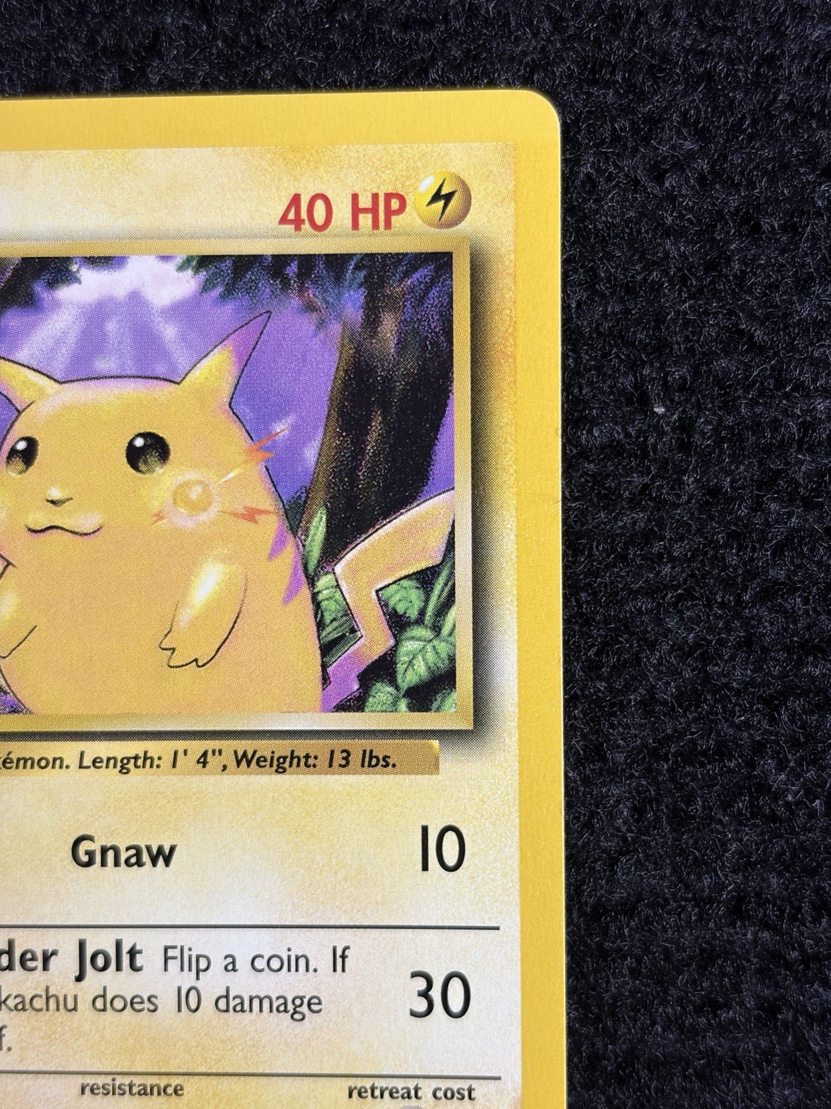 Pikachu 58/102 Base Set Pokemon Yellow Cheeks Unlimited Vintage WOTC 1999 NM