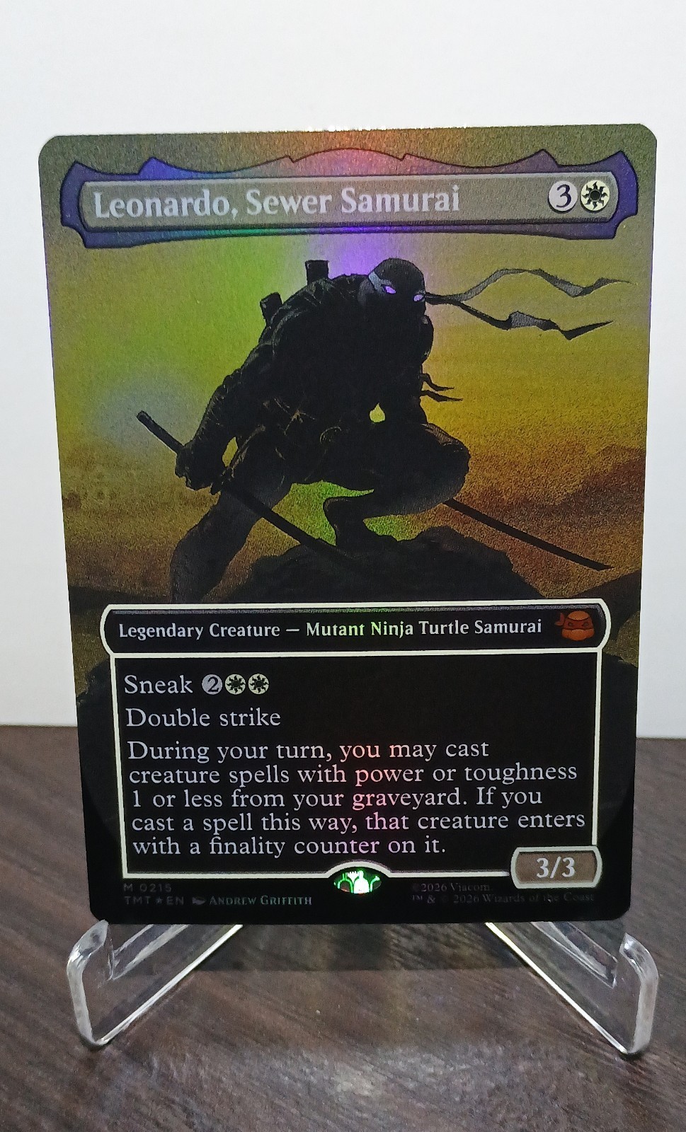 Leonardo, Sewer Samurai (Borderless) Teenage Mutant Ninja Turtles Foil NM