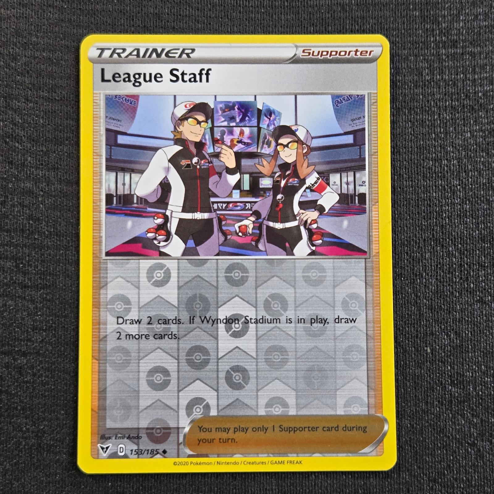 Pokemon Vivid Voltage League Staff 153 Reverse Holo Near Mint