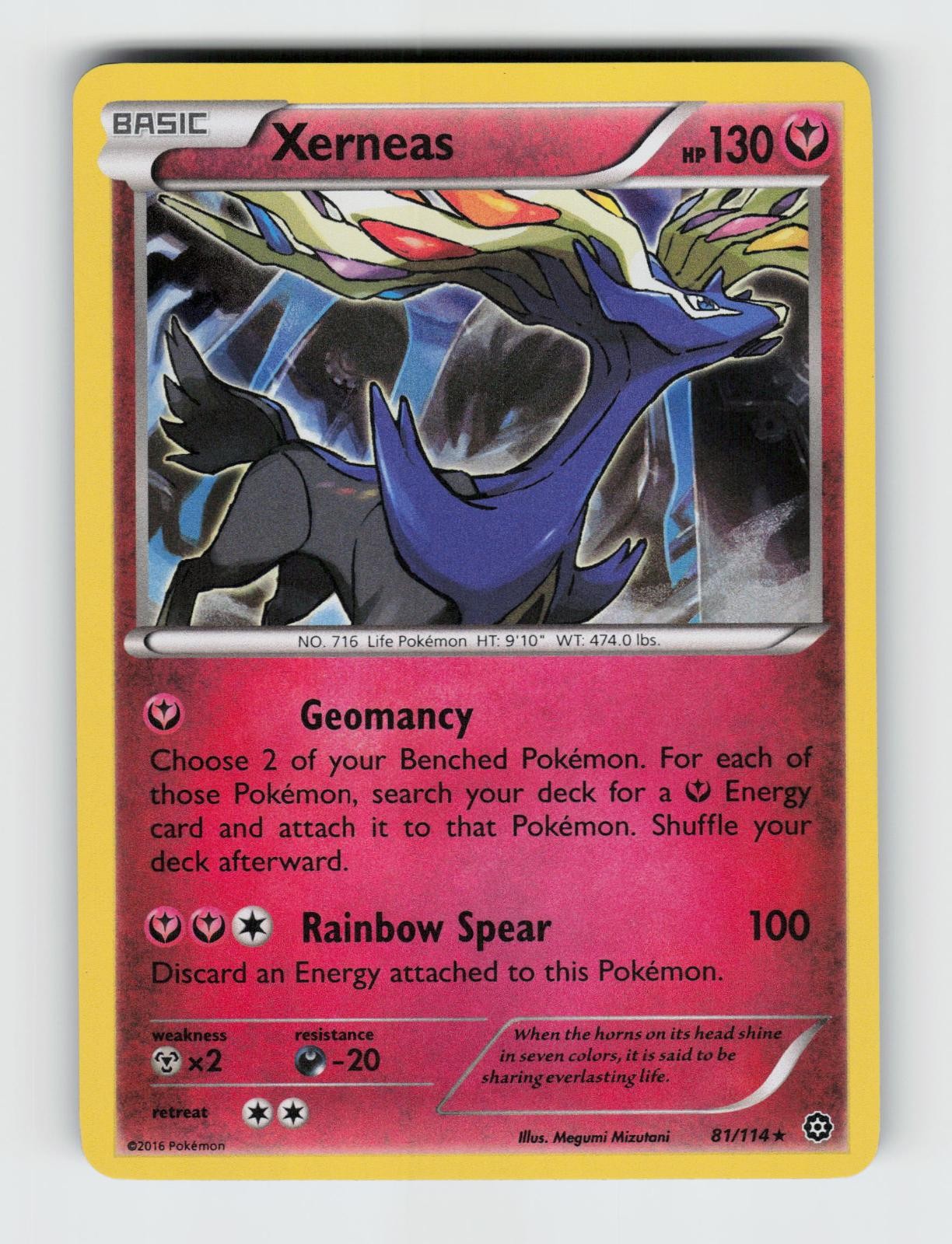 Xerneas 81/114 Holo Rare Steam Siege Pokemon 2016 Near Mint