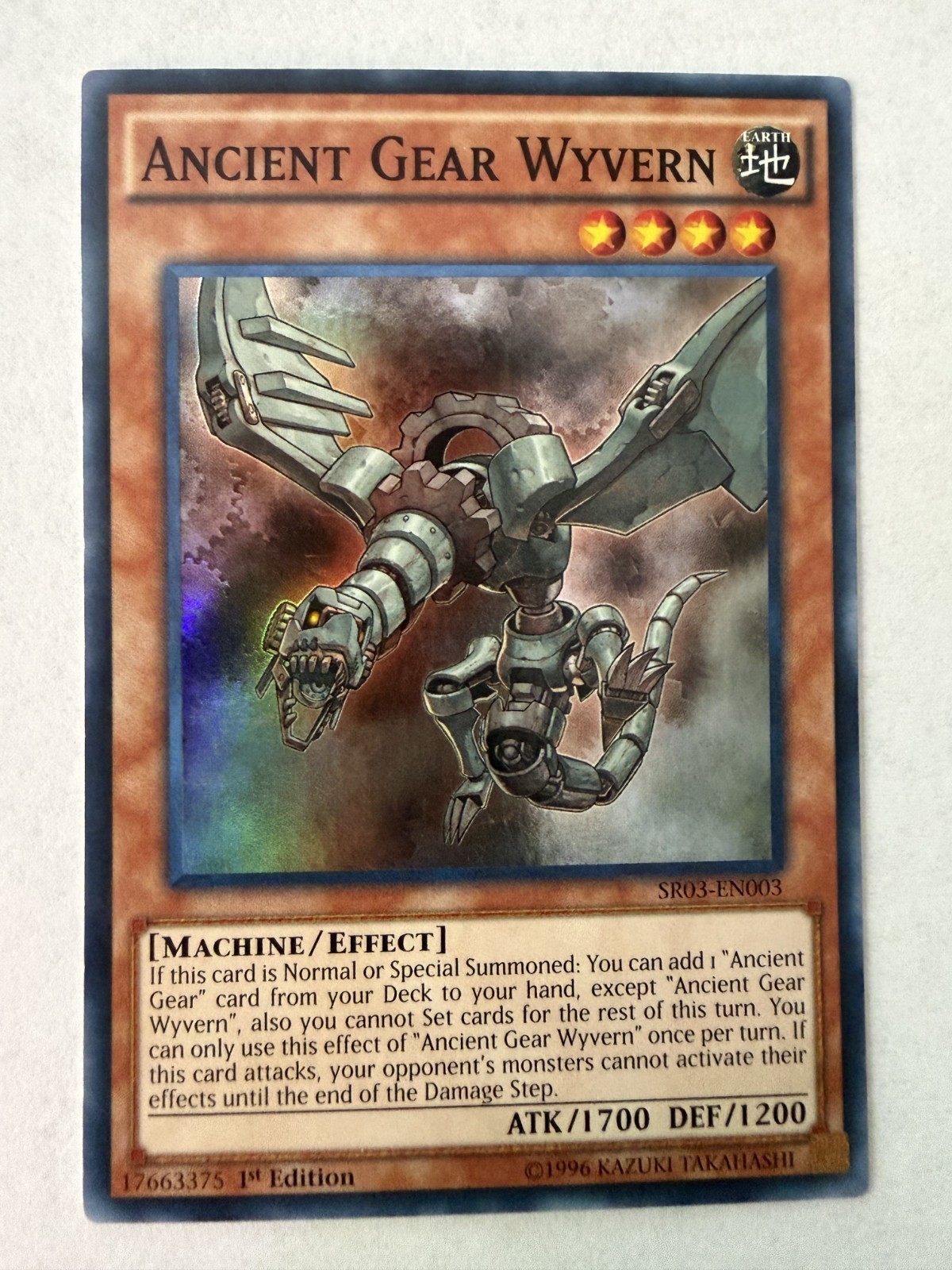 Yugioh – Ancient Gear Wyvern – Super – 1st – SR03-EN003 – NM
