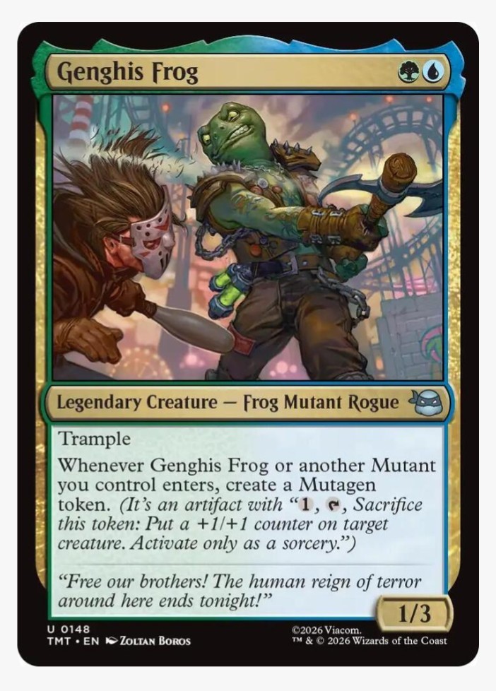 Genghis Frog | MTG TMNT TMT | Green Blue Frog Mutant Rogue EDH | NM