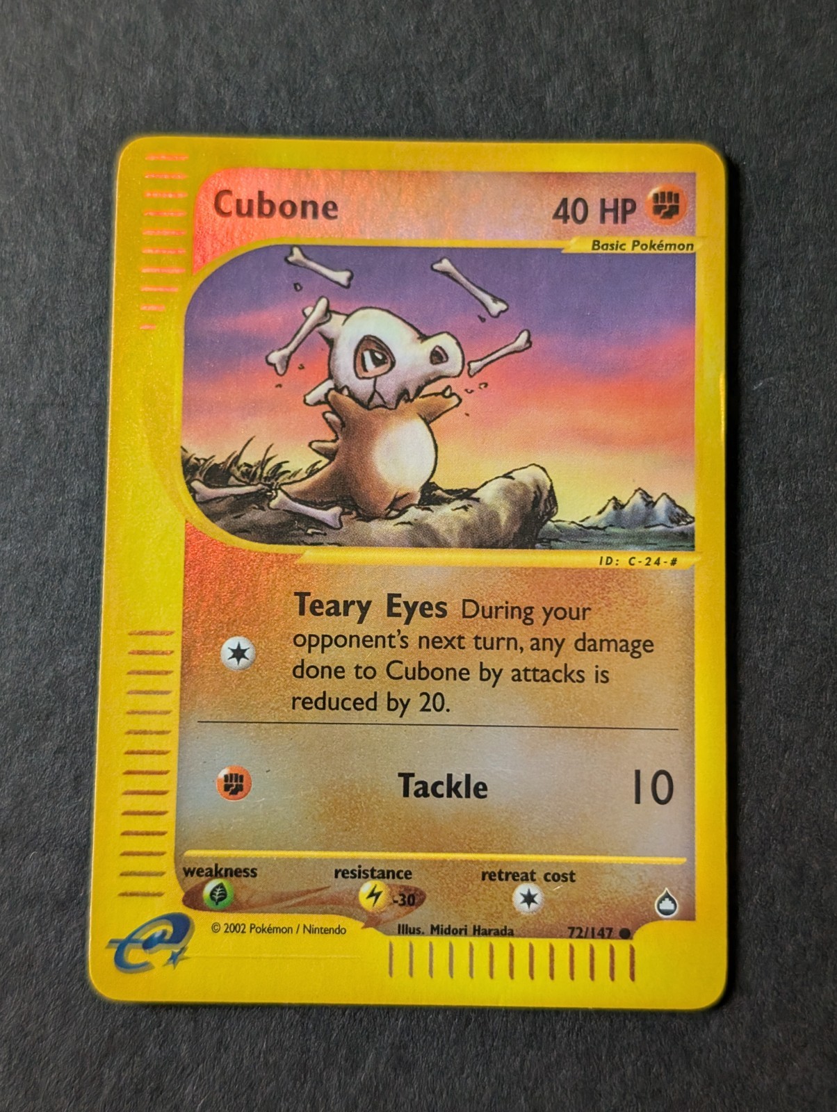 Cubone 72/147 Reverse Holo Aquapolis E-Reader Vintage Pokemon Card Near Mint