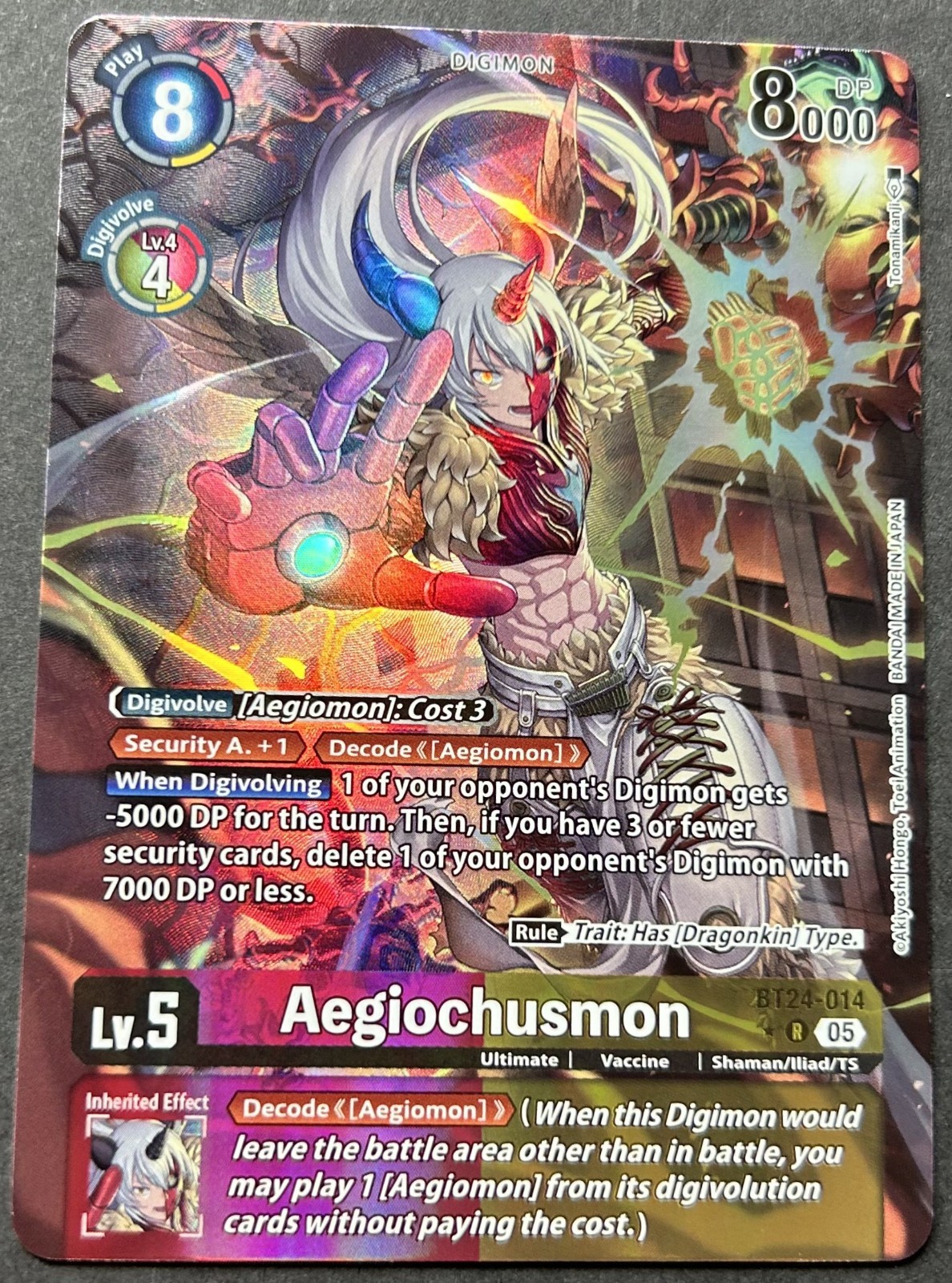 Aegiochusmon BT24 -014 alt art R Digimon Time Stranger