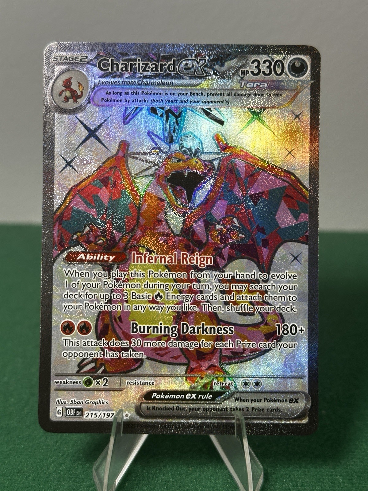 Charizard EX 215/197 Obsidian flames Holo Ultra rare English Pokemon TCG Card