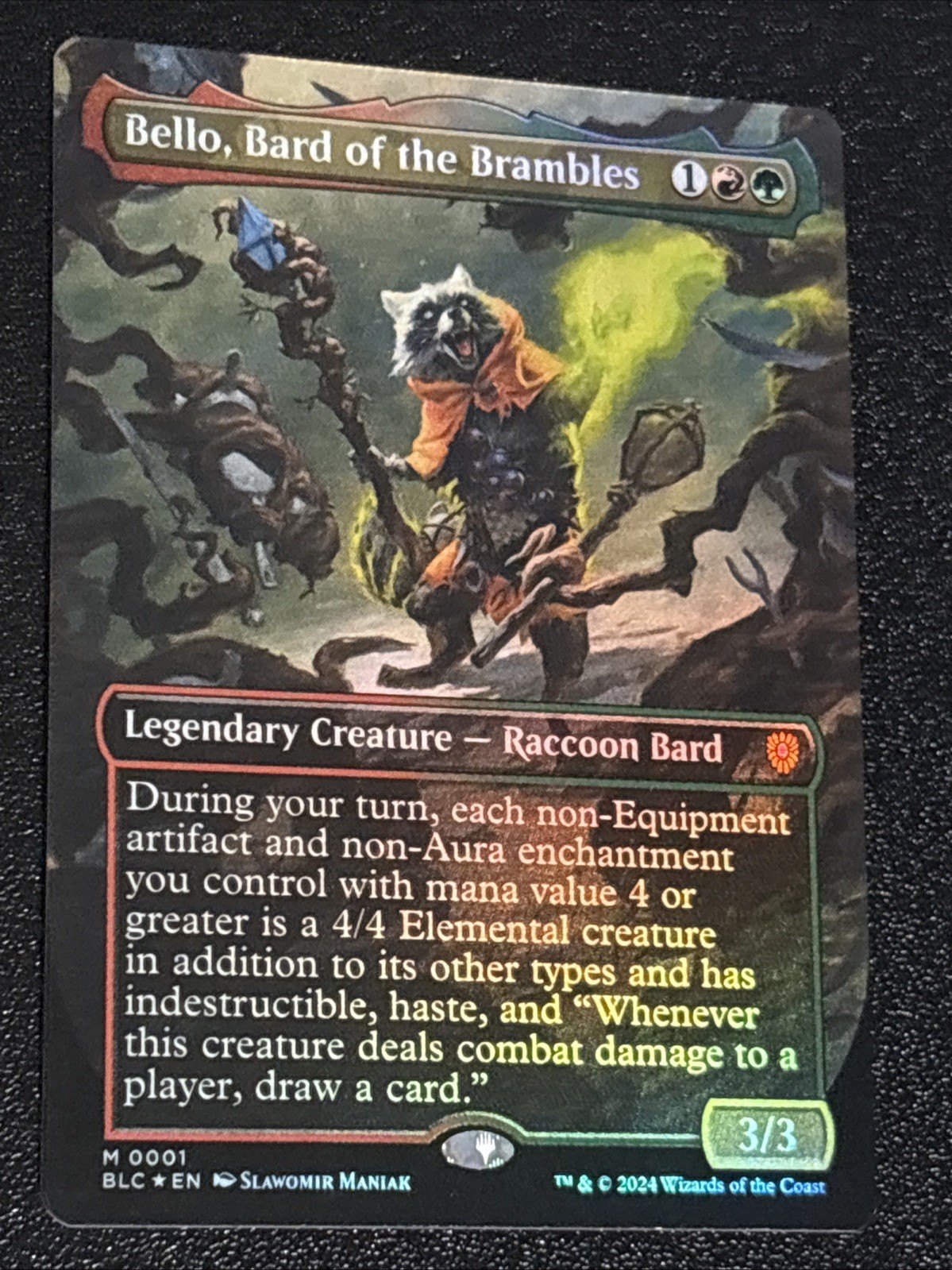 MTG Commander: Bloomburrow Bello, Bard of the Brambles Borderless Foil 0001
