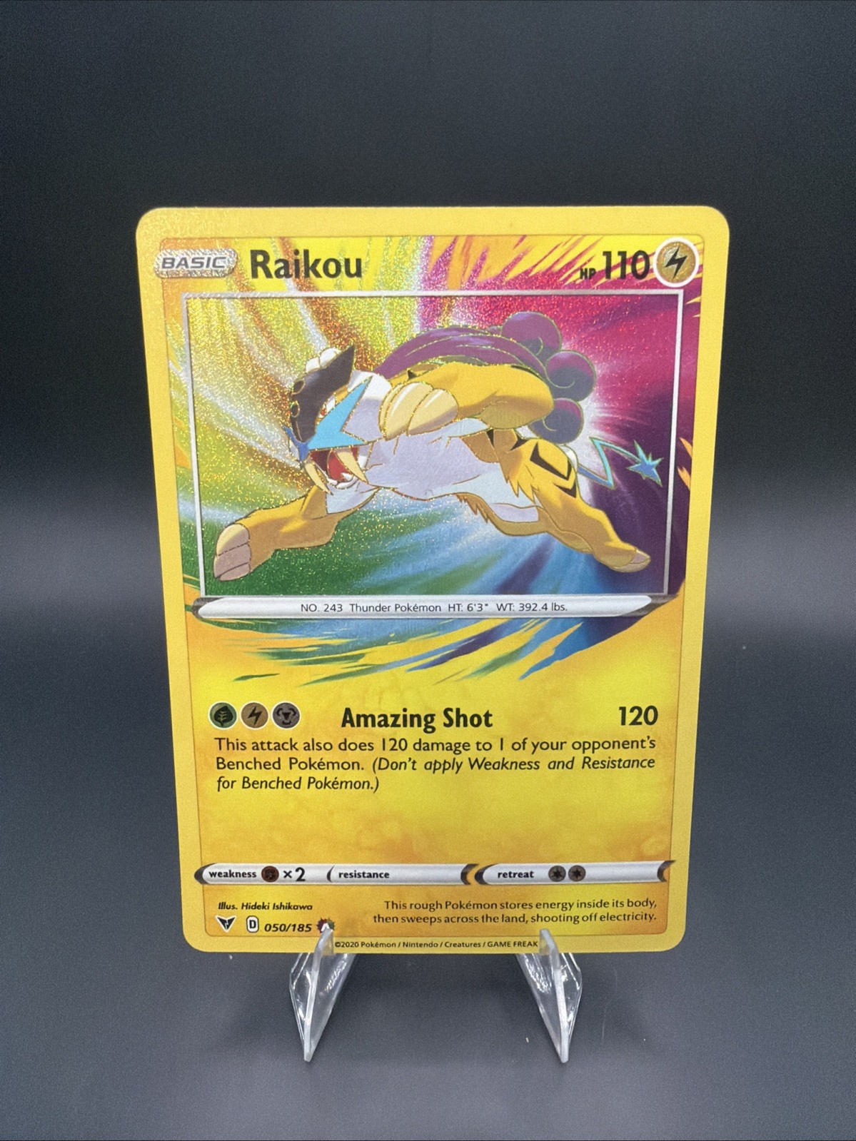 POKEMON RAIKOU 050 VIVID VOLTAGE 185 AMAZING RARE HOLO LP