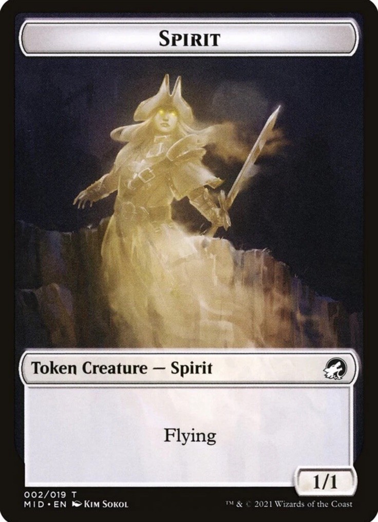 ✨Mtg foil token Spirit Bird 002/003 ~ Innistrad Midnight Hunt, unplayed