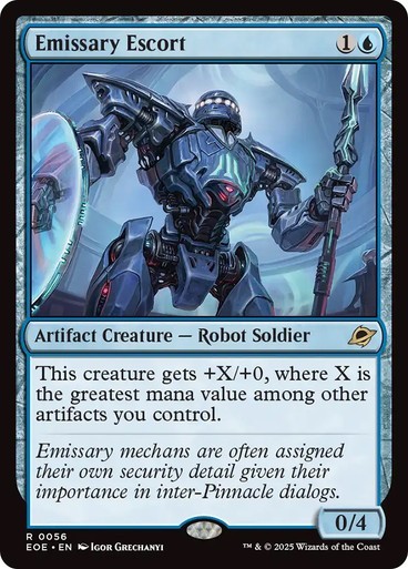 Emissary Escort NM Rare MTG Edge of Eternities EOE Blue Artifact Soldier Regular