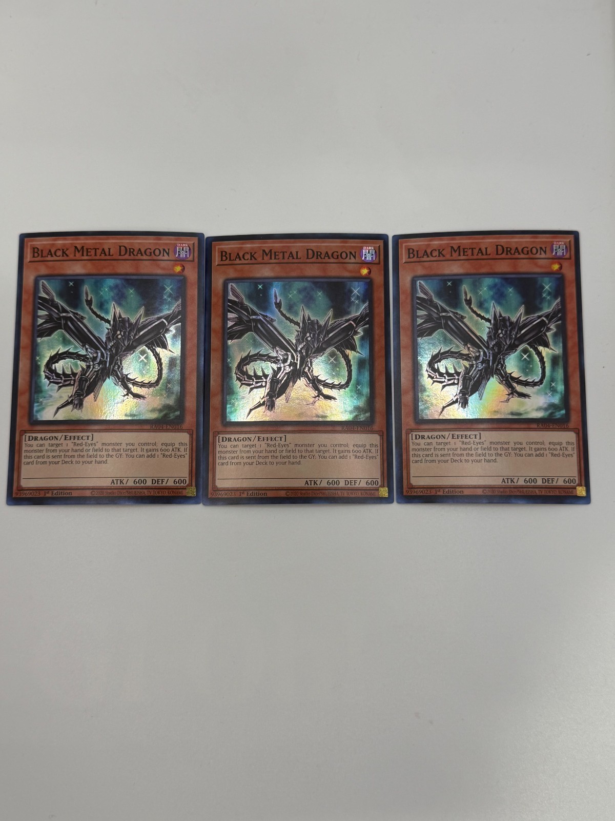 YUGIOH: 3x Black Metal Dragon Super Rare NM RA04-EN016
