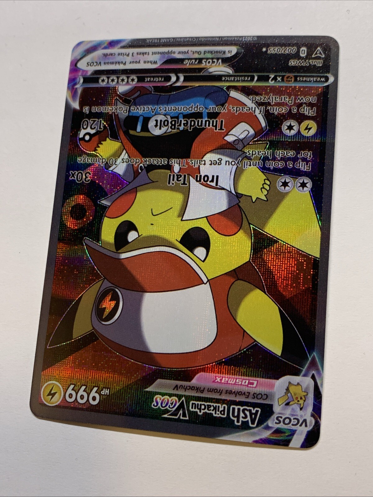 Pikachu Cosplay Ash Trainer Pokémon Custom ACG Goddess Card Holo Foil Anime Cute