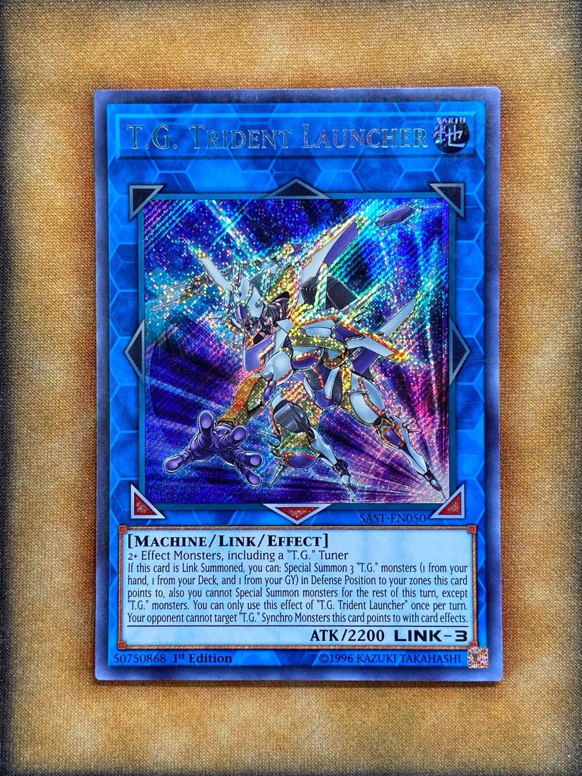Yugioh T.G. Trident Launcher SAST-EN050 Secret Rare 1st Ed LP