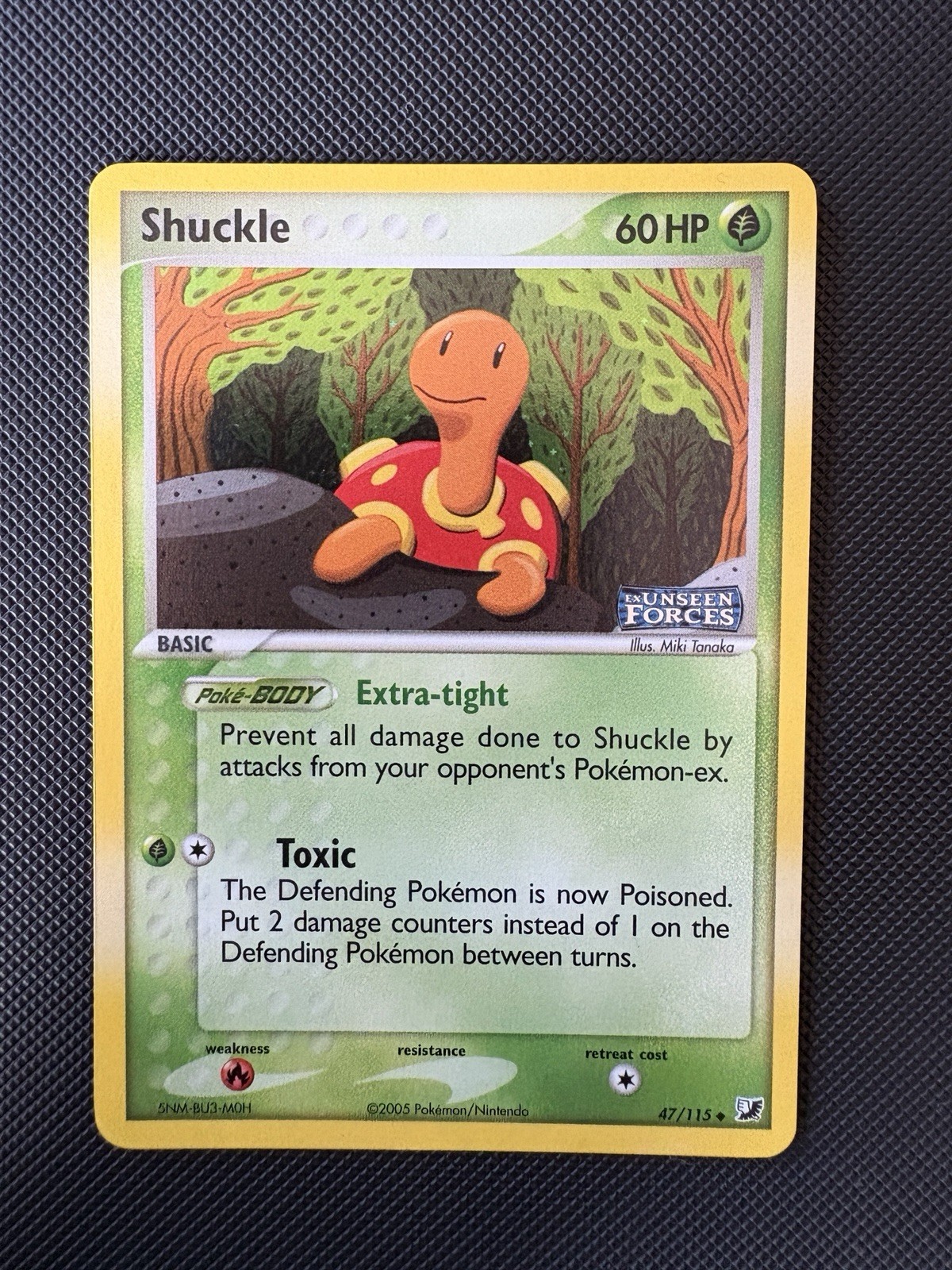 Pokémon TCG Shuckle Ex Unseen Forces 47/115 Reverse Holo Stamped