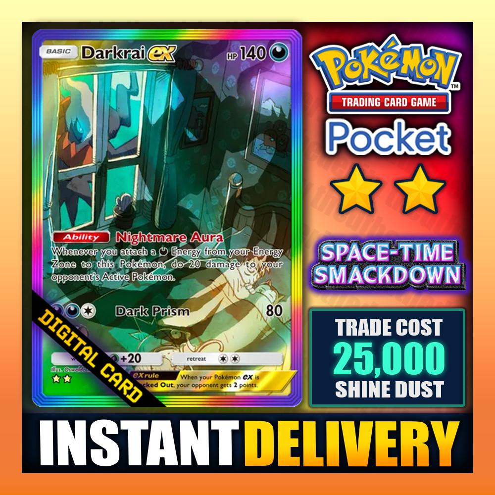 Darkrai EX – Pokemon TCG Pocket – Rainbow Art ⭐⭐ – English – Fast ✅