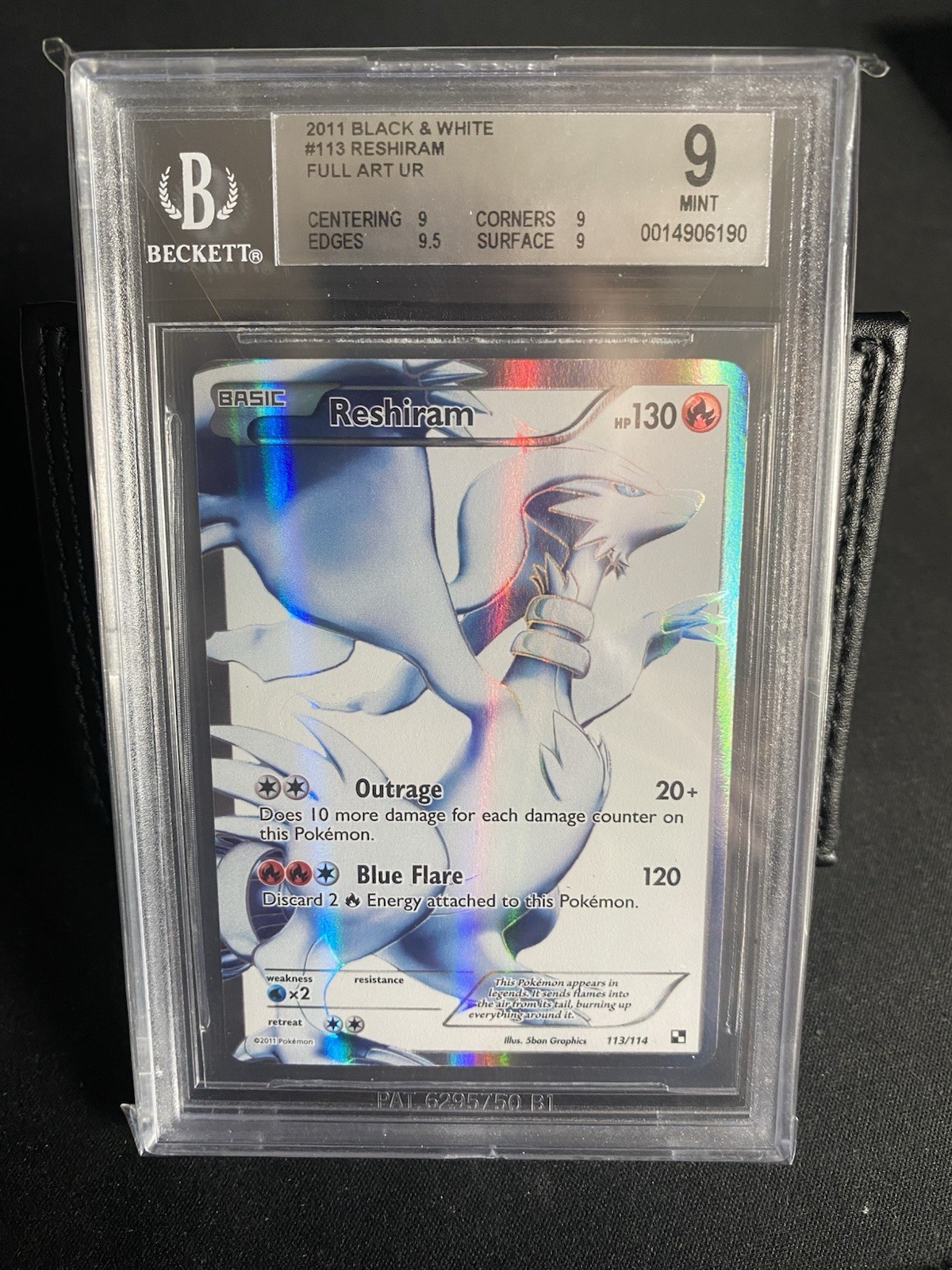 BGS 9 Reshiram Full Art 113/114 Black White With Subs 2011 Pokemon