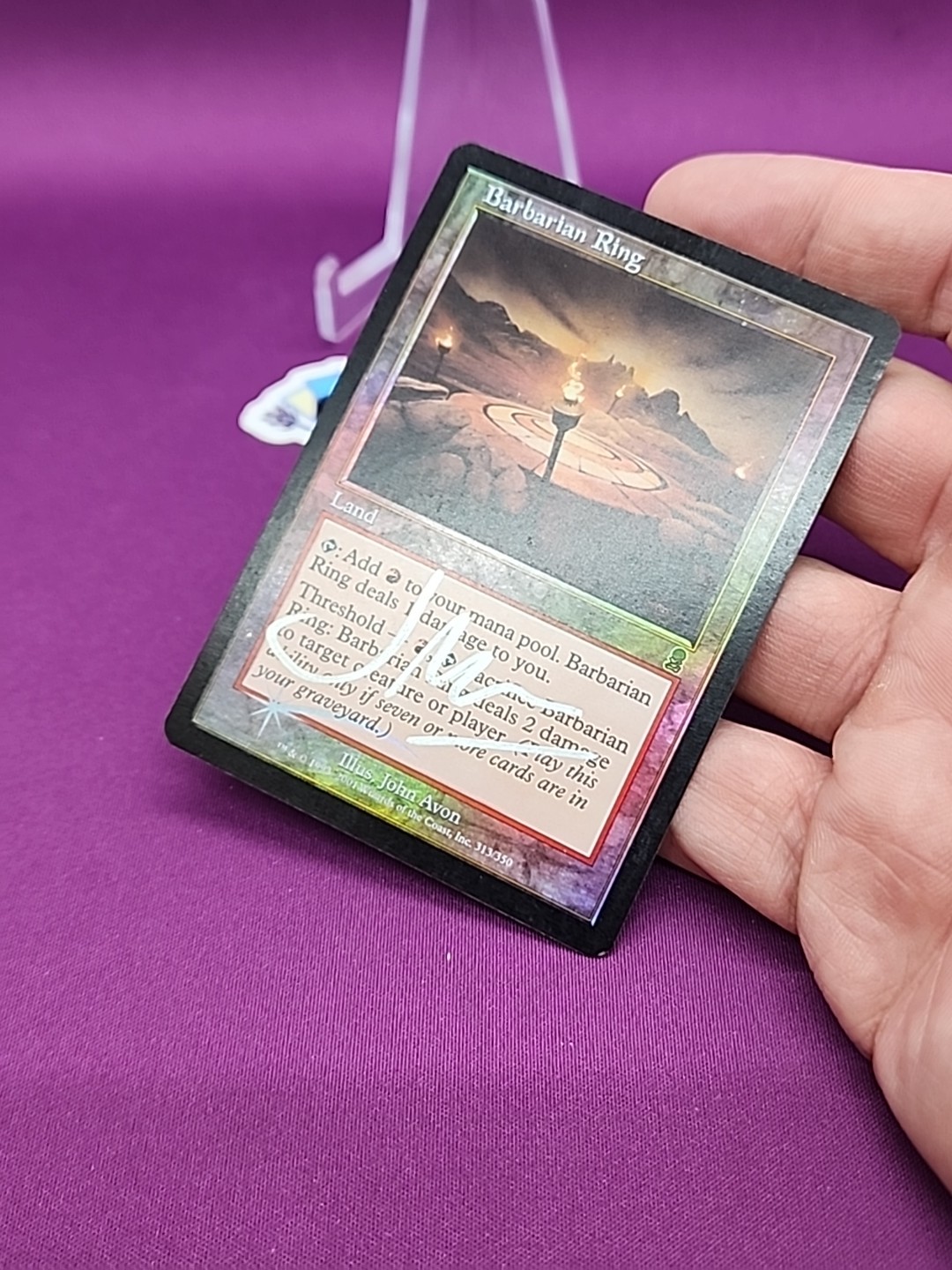 MTG Foil Barbarian Ring Signed John Avon Odyssey Silver Signature *CCGHouse* RD