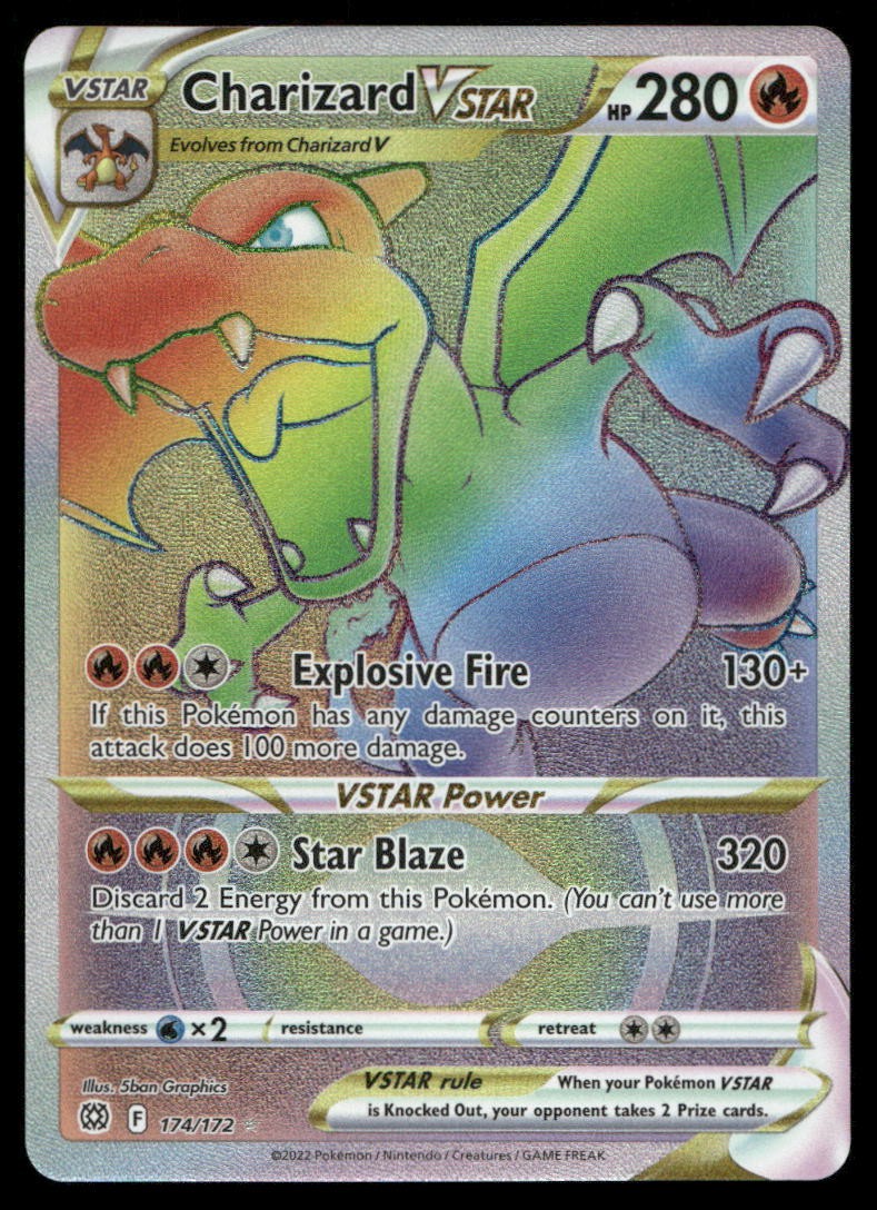 CHARIZARD VSTAR 174/172 RAINBOW RARE BRILLIANT STARS POKEMON NM/M
