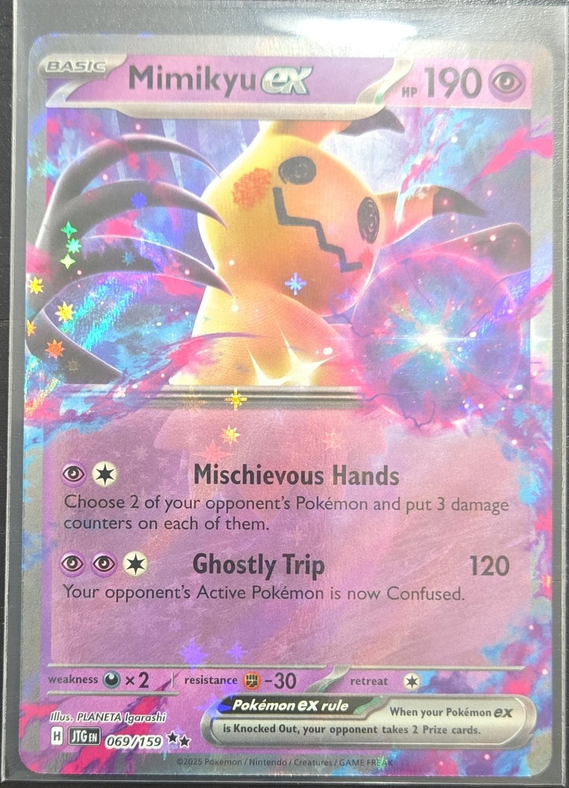 Mimikyu ex 069/159 Sv09: Journey Together Pokémon TCG Holo Double Rare 190 HP