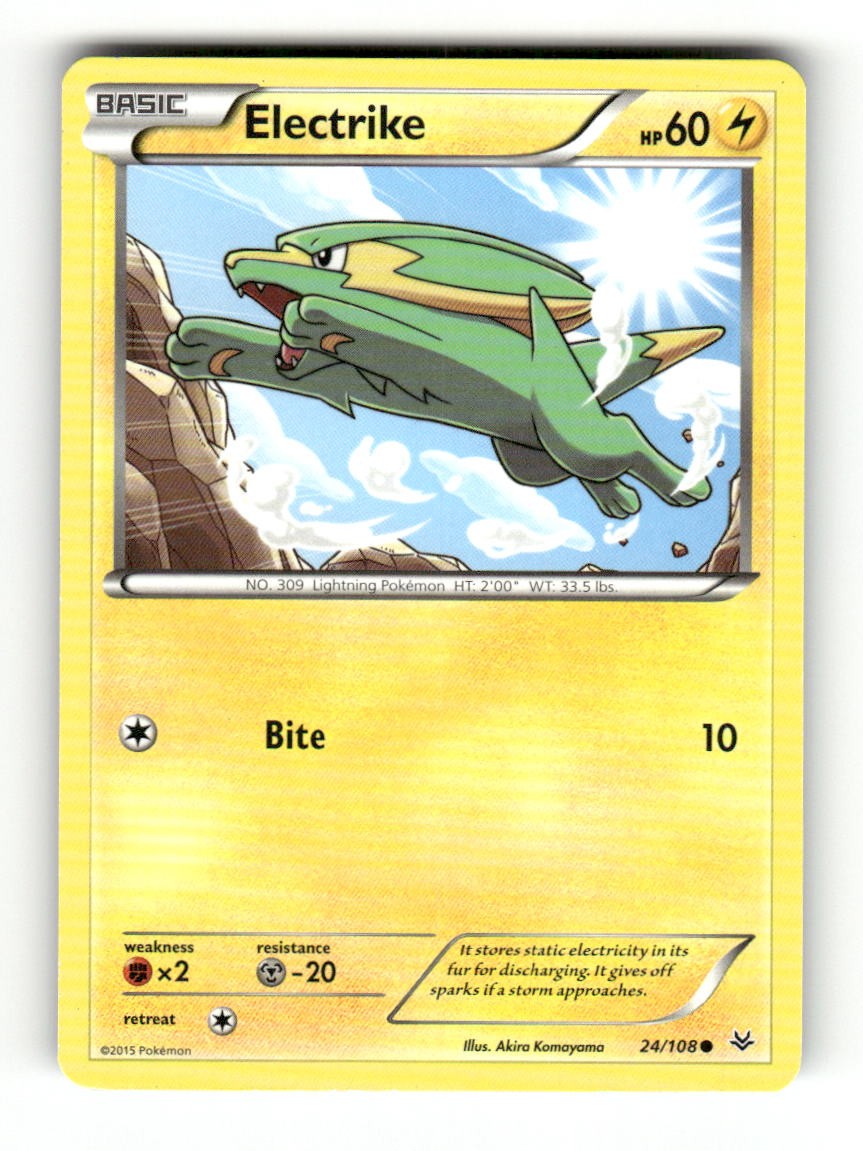 Electrike 24/108 Common Roaring Skies Pokemon Lightly Played Akira Komayama