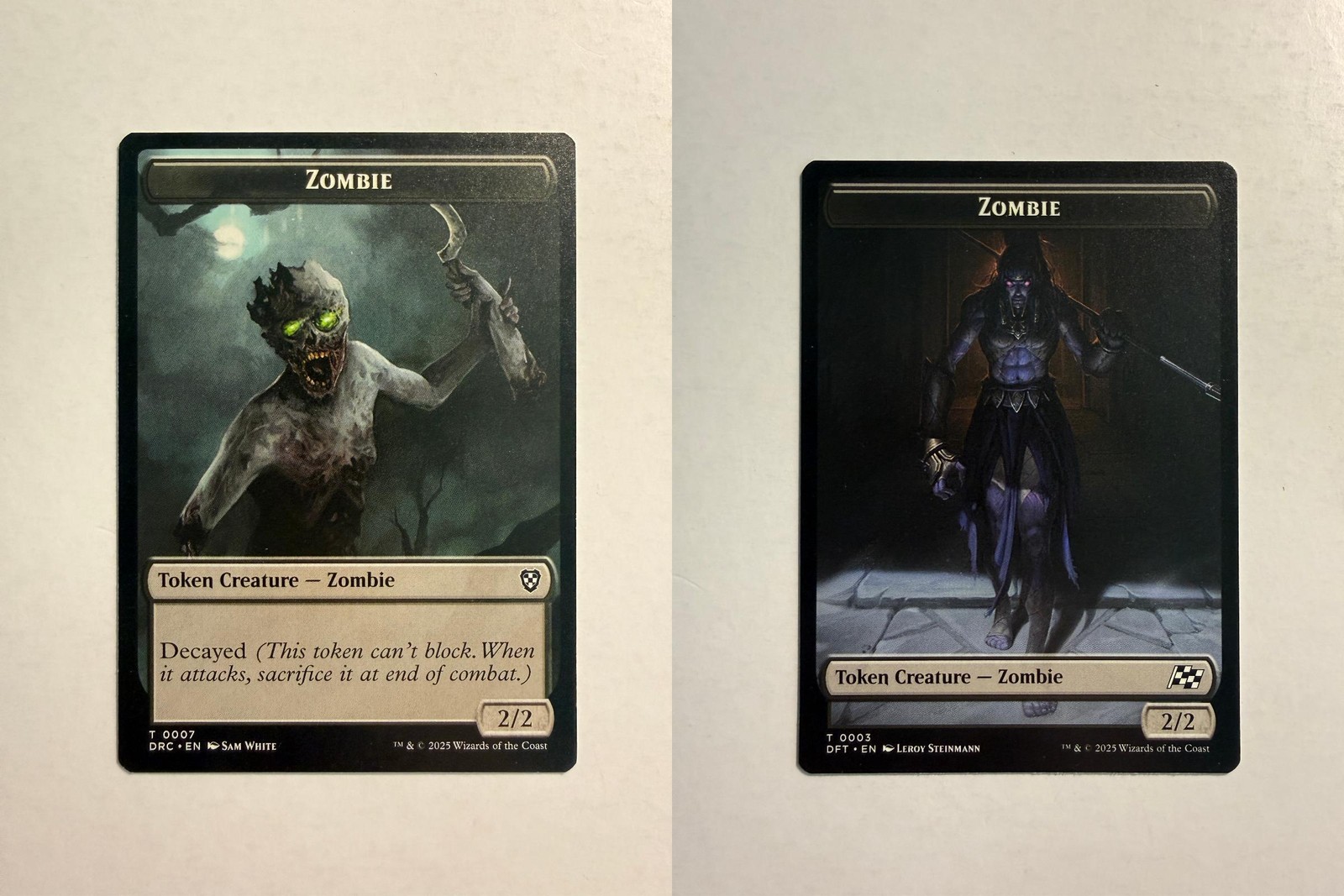 Zombie/Zombie Double-Sided Token 7/3 MTG Commander: Aetherdrift