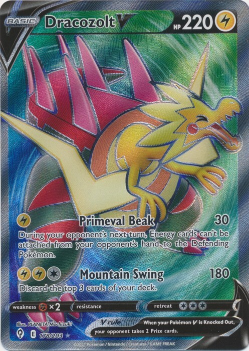 Dracozolt V (Full Art) 178/203 Ultra Rare Evolving Skies Pokemon TCG