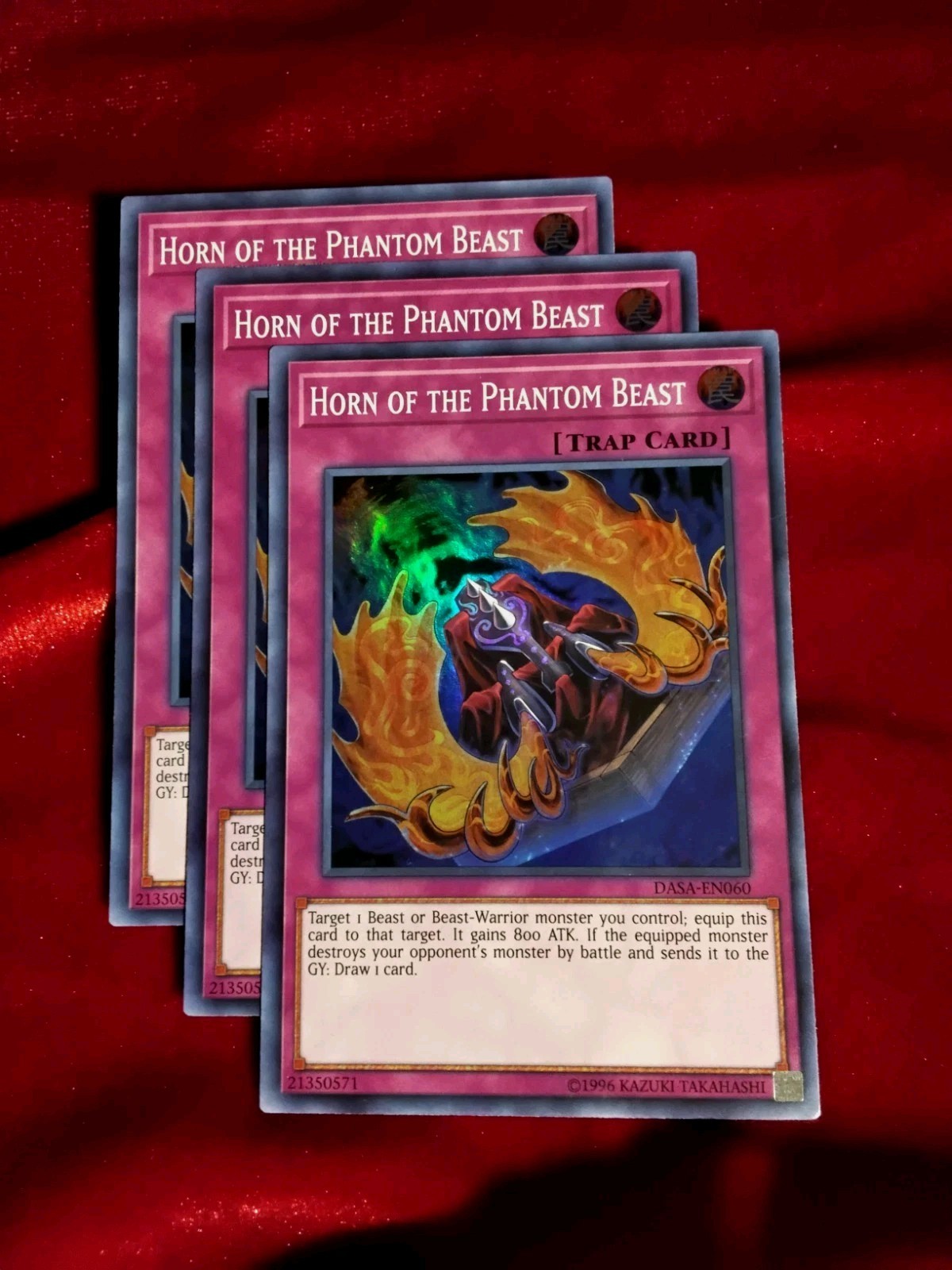 Yu-Gi-Oh! (x3) Horn of the Phantom Beast DASA-EN060 Super Rare Unlimited Unplayd