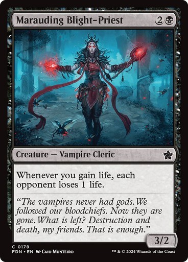 Marauding Blight-Priest NM MTG Foundations Common Black Vampire Cleric Regular