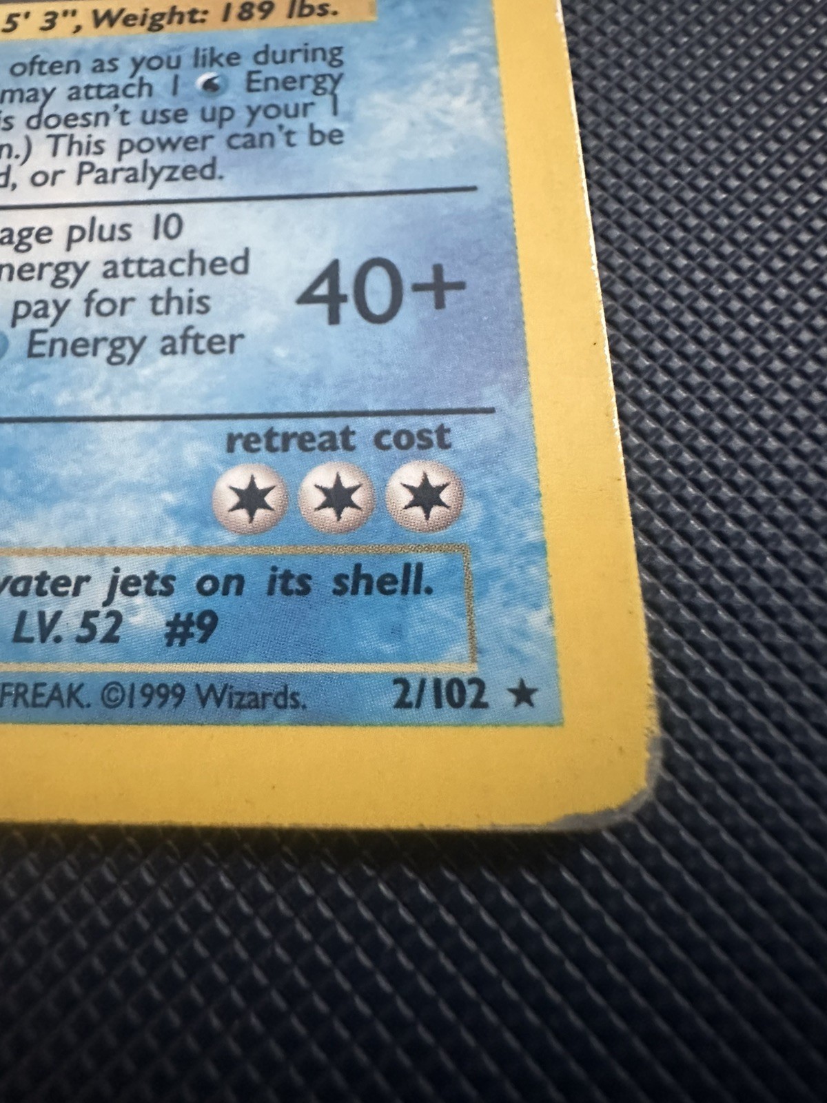 Pokemon Base Set Blastoise 2/102 Holo Unlimited HP Heavy Play Vintage WOTC