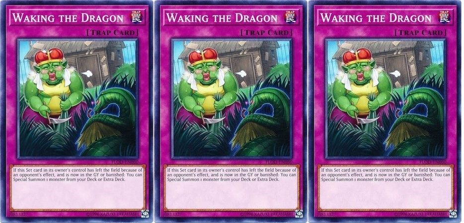 *** 3X WAKING THE DRAGON 3X *** PLAYSET YUGIOH! FLOD-EN080 MINT/NM