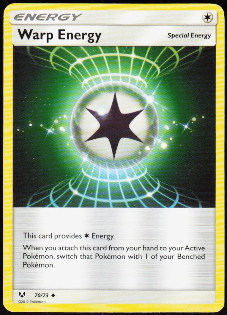 Warp Energy 70/73 Uncommon Shining Legends Pokemon Near Mint