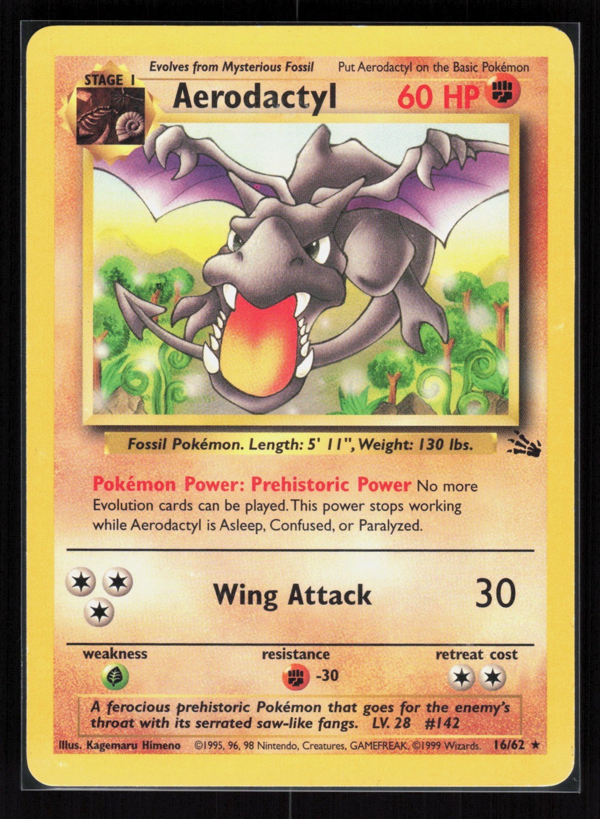 Aerodactyl (16) Unlimited Rare Pokemon Fossil 16/62 HP