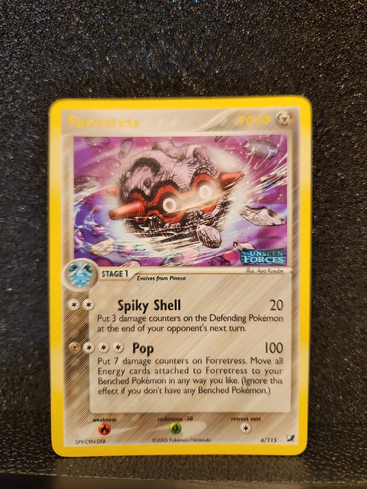 Pokémon Forretress Ex Unseen Forces 6/115 Reverse Holo Stamped 2005 LP Excellent