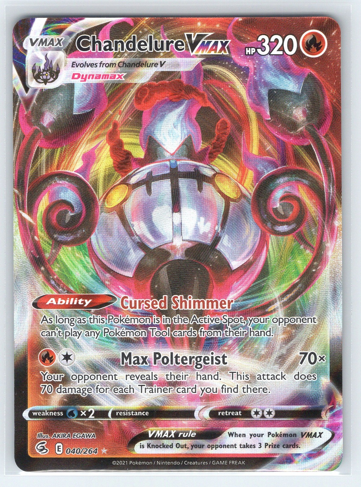 Chandelure VMAX Ultra Rare SWSH08: Fusion Strike 040/264 Holo NM