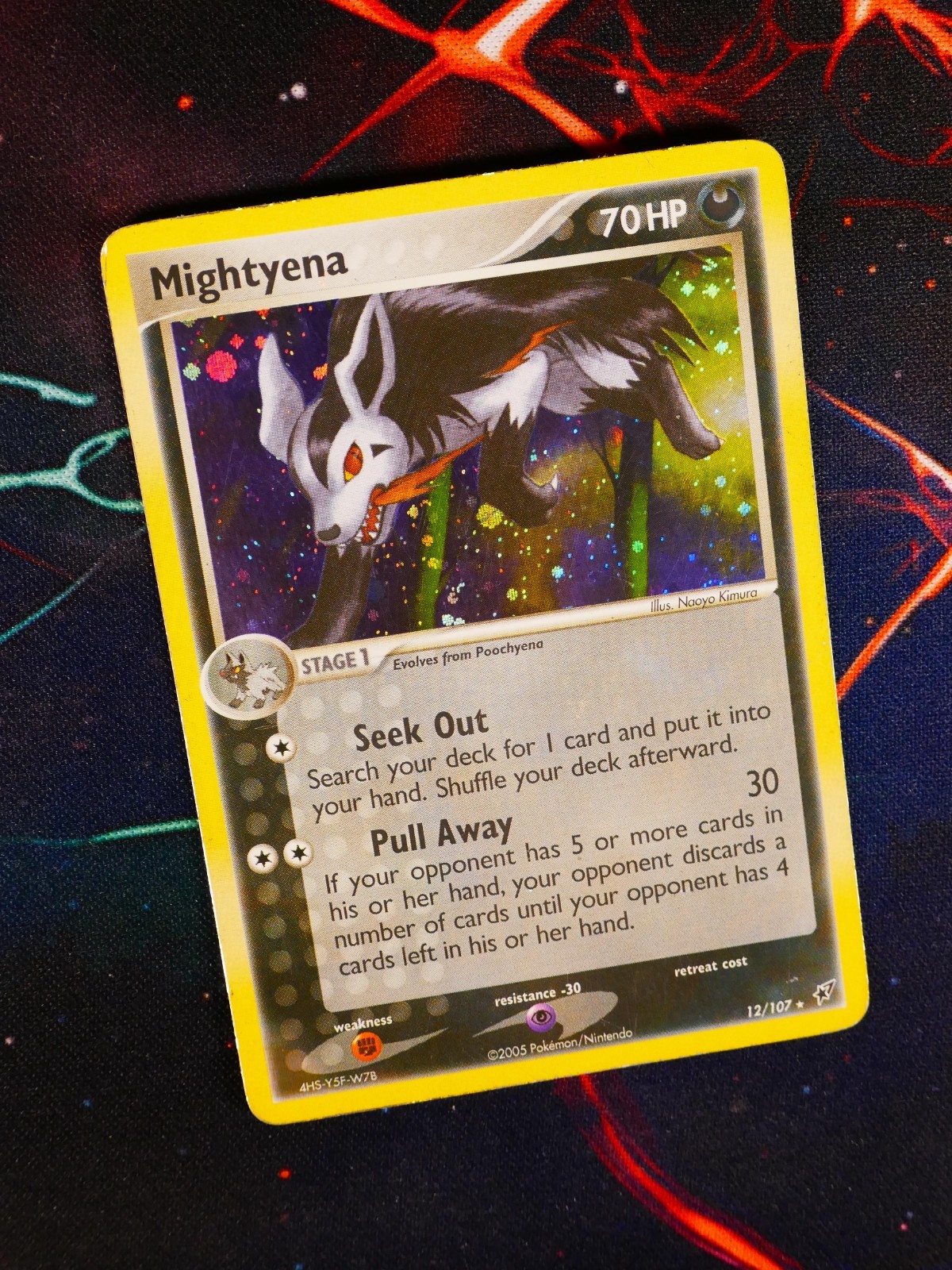 HP Pokemon MIGHTYENA Card EX DEOXYS Set #12/107 Holo Foil Rare#3