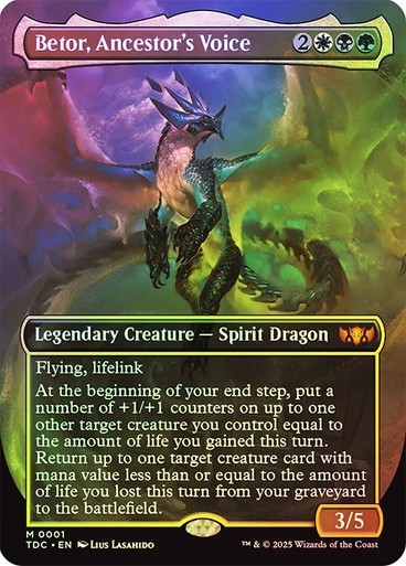 Betor, Ancestor’s Voice (Borderless) Foil NM MTG Commander: Tarkir: Dragonstorm
