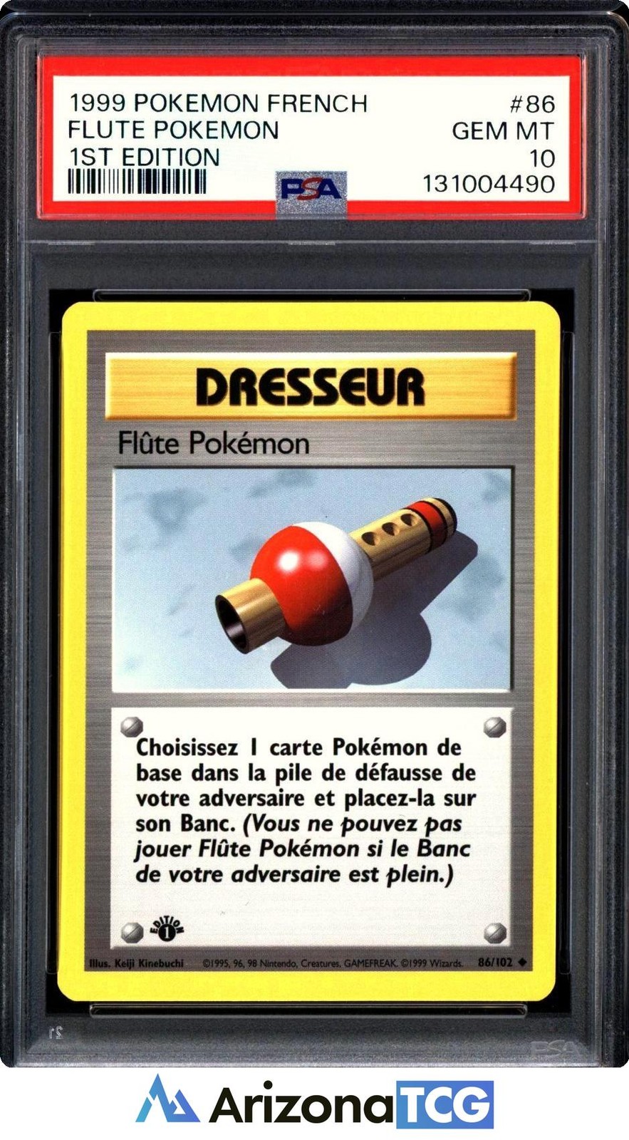 Pokemon 1999 Flute Pokemon 86/102 1st Edition Base Set French GEM MINT PSA 10