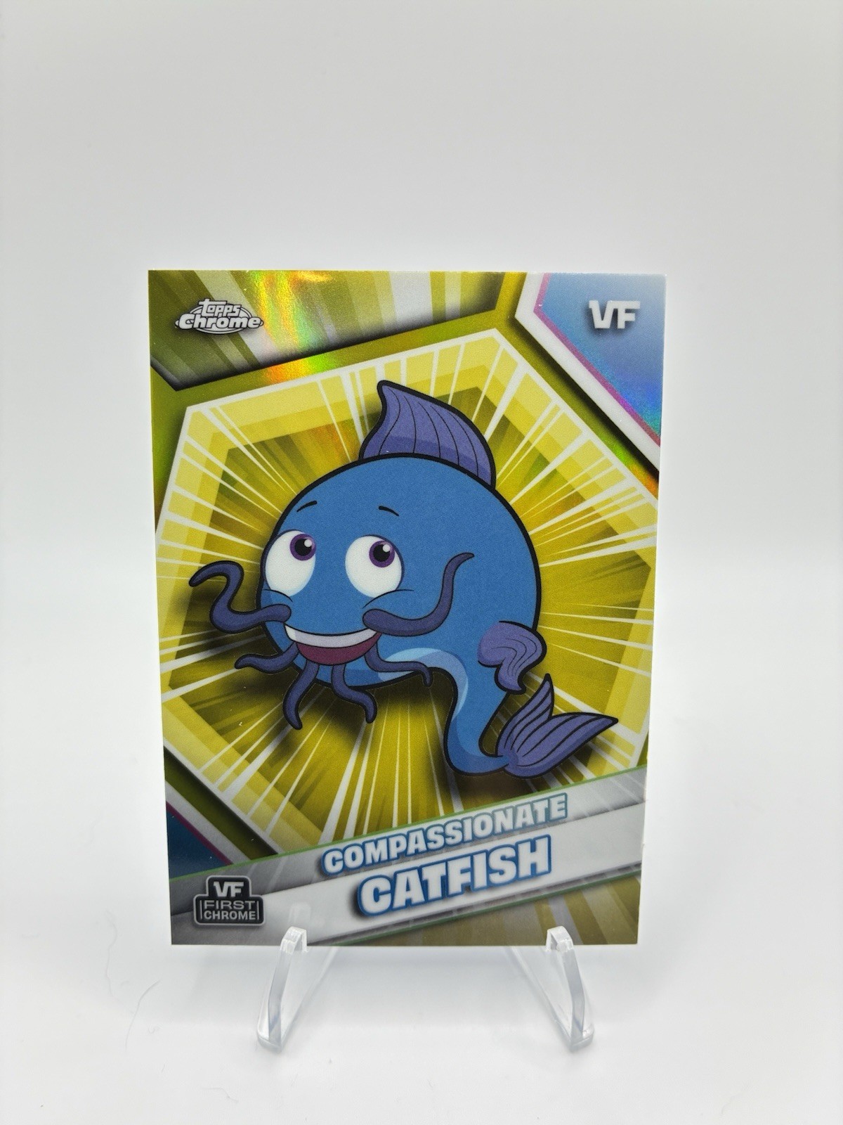 2026 Veefriends Topps Chrome 2 COMPASSIONATE CATFISH Yellow Refractor Blaster